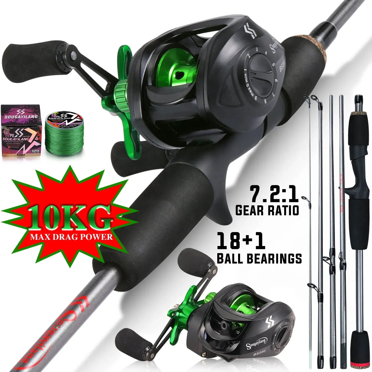 Sougayilang vara de pesca comb - Fishing Rod Combo avaliação e preço